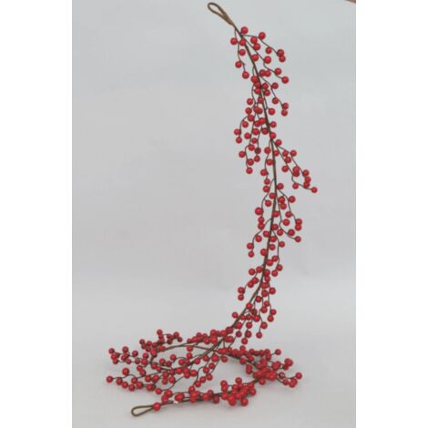 Ramo decorativo con bacche rosse 150 cm