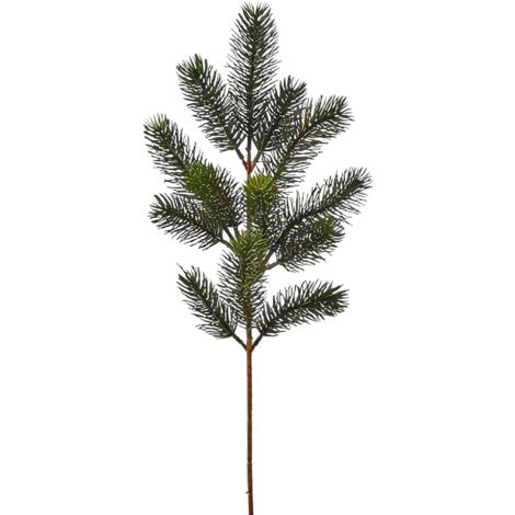 Ramo decorativo con foglie aghiformi decorazione natalizia per albero h 50 cm