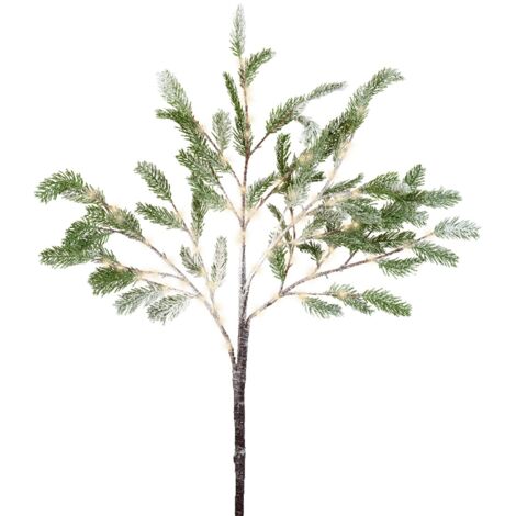 Ramo decorativo con LED decorazione natalizia per composizioni floreali da 120 cm color verde