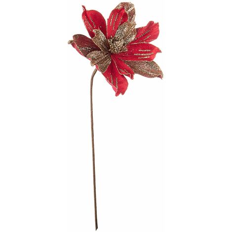 Ramo decorativo "Lilith" Magnolia color Rosso e Oro Ø 22 x h 50 cm