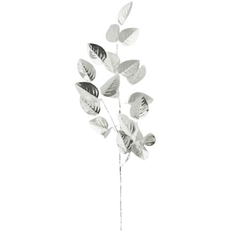Ramo decorativo natalizio con petali Metal Argento h 67 cm