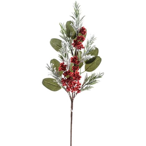 Ramo decorativo natalizio "Tralcio con bacche" da 62 cm