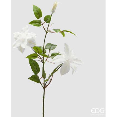 RAMO DI CLEMATIS CON BOCCIOLO H85CM BIANCO