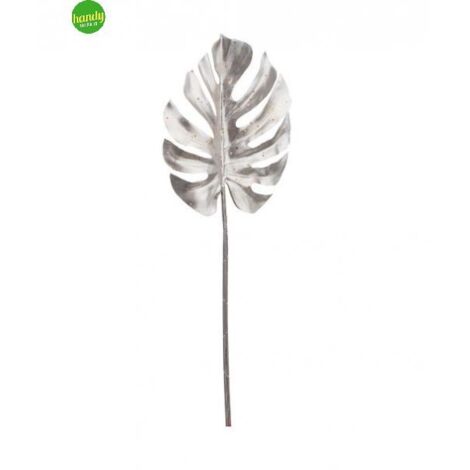 Ramo Filodendro "Stephany" per Decorazioni Natalizie Argento h 70 cm