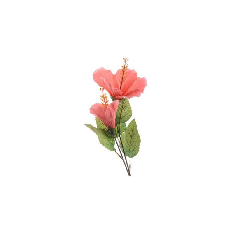 Iperbriko - Branche d'Hibiscus Artificiel 25X71Cm Rose Décoration Intérieure Extérieure