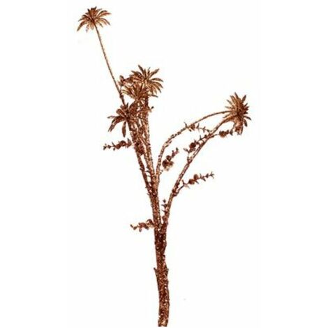 Ramo natalizio con fiore glitter h120 cm - colore marrone - addobbo decorazione natale