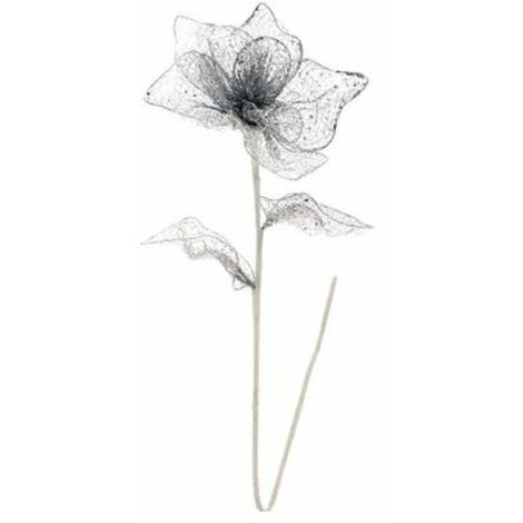 Ramo natalizio con stella e foglie - colore argento - decorazione addobbo di natale