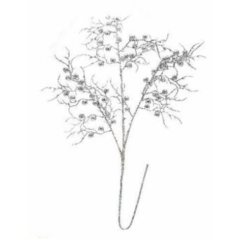 Ramo natalizio decorato - colore argento - decorazione addobbo natale