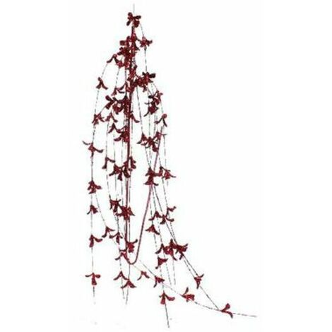 Ramo natalizio decorato - colore rosso - decorazione addobbo natale