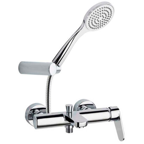Ramon Soler - Conjunto Grifo Baño-Ducha Monomando Cromado con Sistema S2 de Ahorro de Agua con Accesorios Serie Alexia