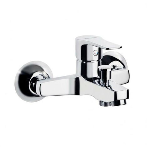 Ramon Soler - Grifo de Baño-Ducha Monomando Cromado con Sistema S2 de Ahorro de Agua Serie Titanium