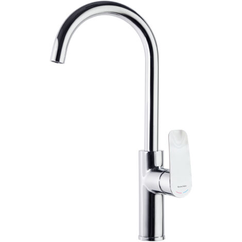 Ramon Soler - Grifo de Fregadero de Cocina Monomando con Caño Alto Cromado con Sistema S2 de Ahorro de Agua Serie New Fly