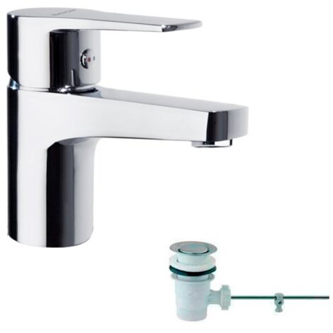 Ramon Soler - Grifo de Lavabo Monomando Cromado con Sistema S2 de Ahorro de Agua con Válvula Automática Serie Titanium