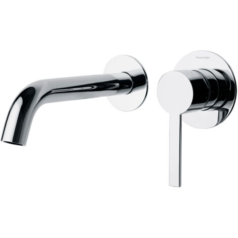 Ramon Soler - Grifo de Lavabo Monomando Empotrado Cromado, 2 Florones con Sistema S2 de Ahorro de Agua Serie Drako