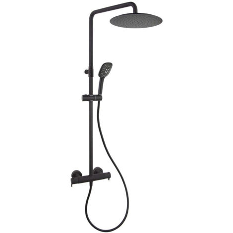 RAMONSOLER 945412Q3RP300NM Grifo Gran Ducha Termostático con Barra Telescópica Negro Mate - ref: 94D309400