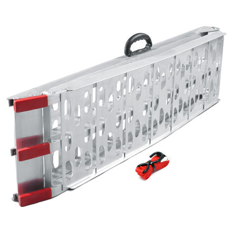 Rampa carga motocicletas ATV Aluminio Plegable Quads Motos Vehículos Ayuda transporte 226cm 340kg