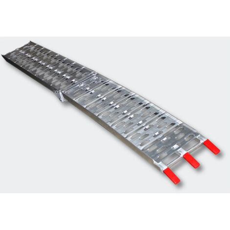 Rampa carico moto pieghevole in alluminio fino a 340 kg 220 x 28 cm grigio 3416050