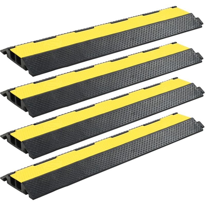 

vidaXL Rampas de Protección de Cable 2 Canales Goma 101.5 cm 4 Piezas