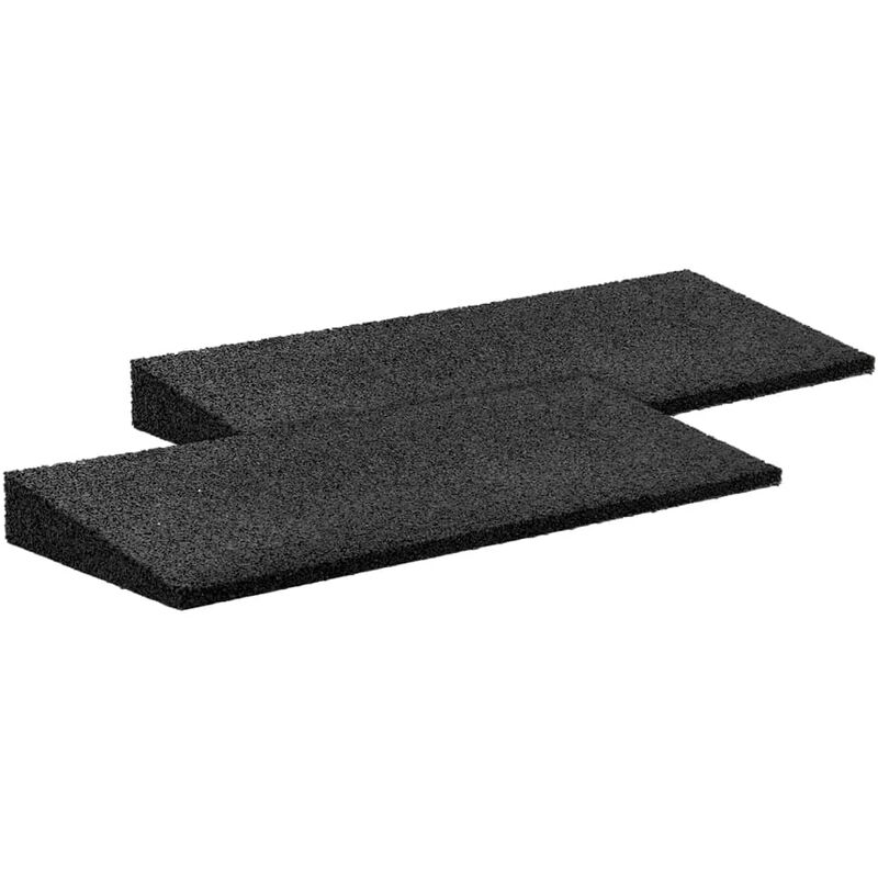 

Rampa para bordillos 2 unidades caucho negro 50x20x1-4,3 cm