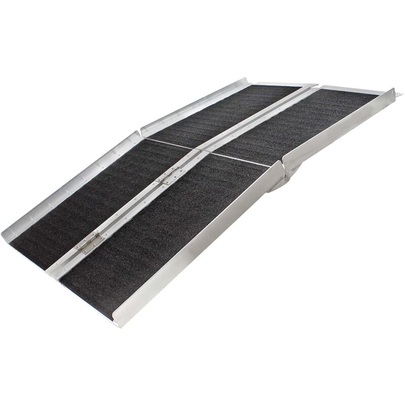 Wiltec Rampa sedie a rotelle Pieghevole in 4 sez Rampa di carico Alluminio 244cm 270kg Rampa a Valigetta