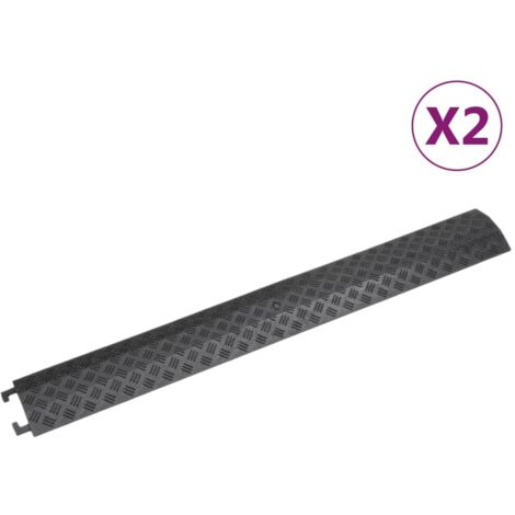 Rampa protectora de cables de suelo 2 uds negro 98,5 cm