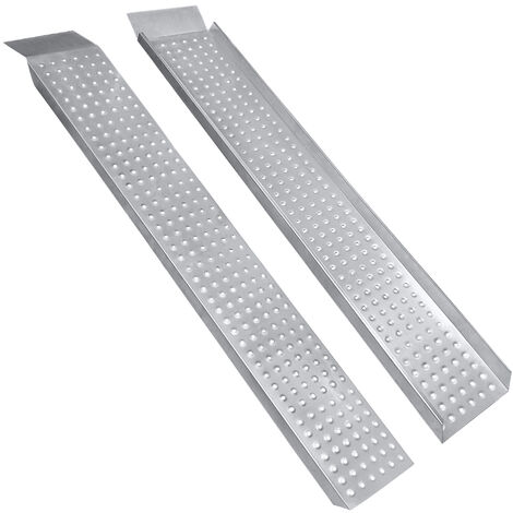 Rampas de carga 2X Rampas de carga Galvanizado antideslizante y perforada estabilidad para Moto, Remolque, Furgoneta, max. 400 kg HENGMEI