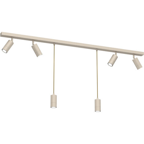 Rampe 150 cm crème 6 spots orientables GU10 Luminex