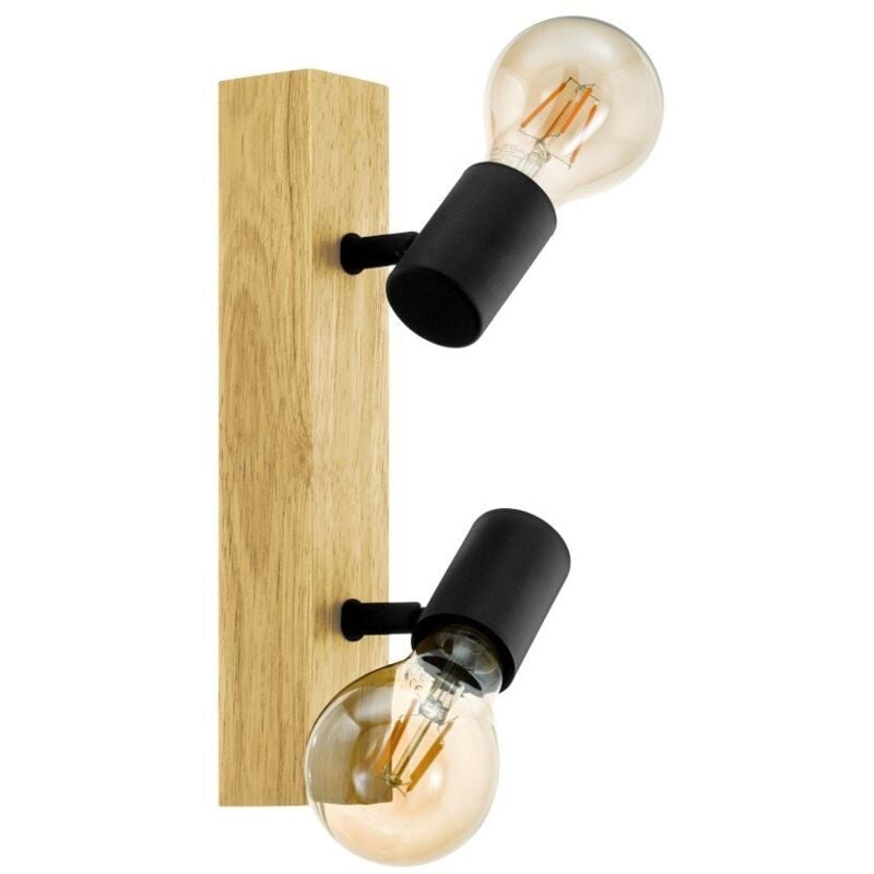 Eglo - Rampe 2 Spots, Bois Noir Spot Townshend Noir