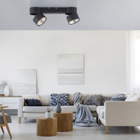 Rampe 2 Spots Nola Noir Led Puissant Et Dimmable