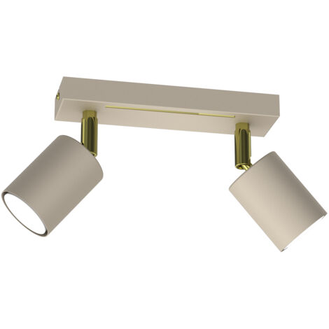 Rampe 2 spots orientables crème/or GU10 8W Luminex