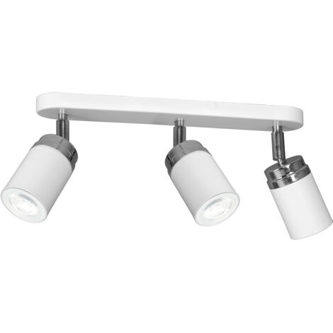 Rampe 3 spots orientables blanc/chrome GU10 Reno Luminex