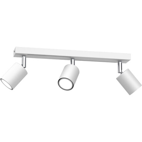 Rampe 3 spots orientables blanc/chrome GU10 Striper