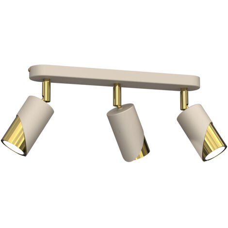 Rampe 3 spots orientables crème doré GU10 15W Shift Luminex