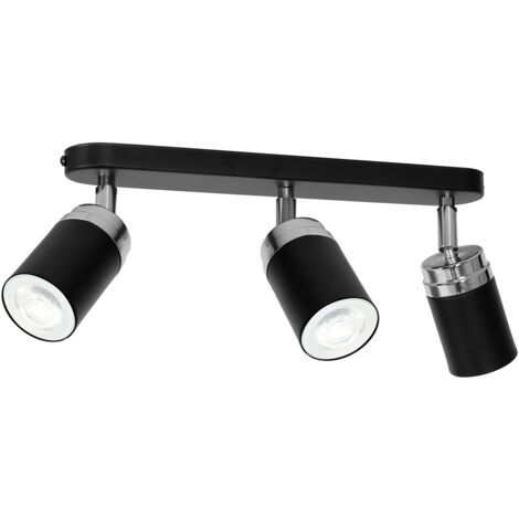 Rampe 3 spots orientables noir/chrome GU10 Luminex Reno