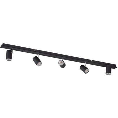 Rampe 5 spots orientables noirs GU10 5x10W Kanlux Evalo