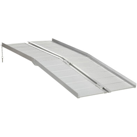 Rampe d'accès pliable en aluminium texturé pour fauteuil roulant, 183 x 72 cm, pour scooters, escaliers et portes.