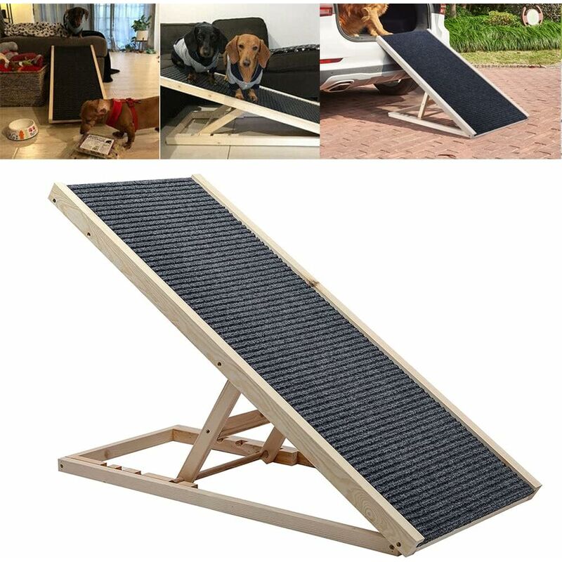 Rampe de canapé pour chien et chat - Antidérapante - 4 vitesses-L100xW40cm, H30-60cm