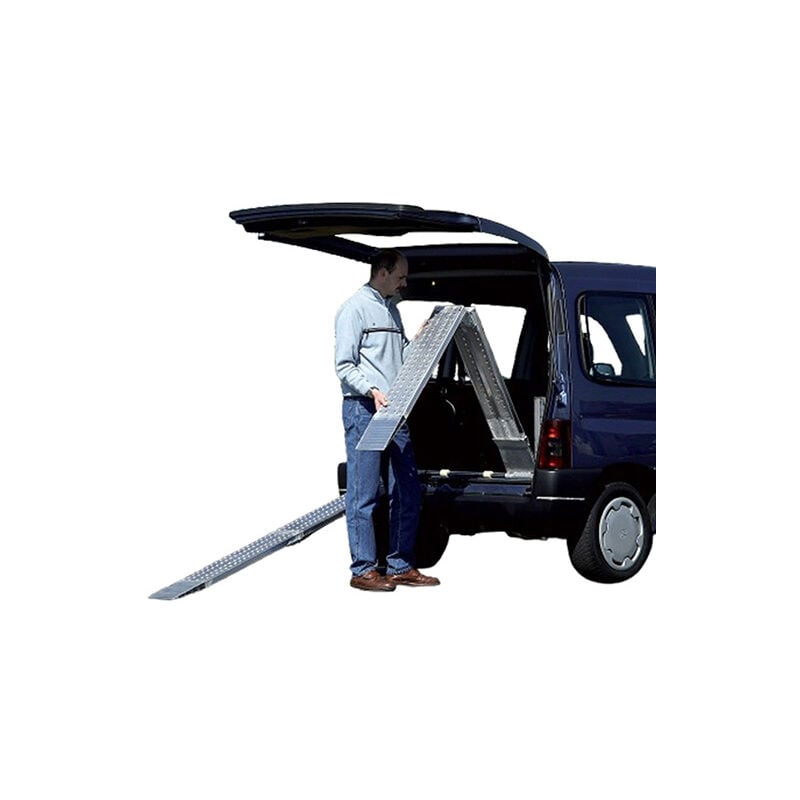 Rampe de chargement pliante - Longueur 2840mm / Largeur 300mm - Charge max 370kg - Hauteur à franchir de 850mm - Prix Unitaire - AOS-W-300-3