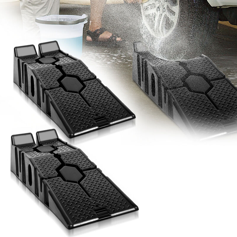 Rampe de chargement Jeu de 2 Rampe d’accès Plastique Lourdes Charges 3T Rampe de bordure Rampe de Levage