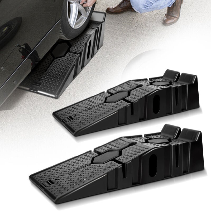 Rampe d'accès Jeu de 2 Plastique Lourdes Charges 3T Rampe de bordure Rampe de Levage Rampe de chargement