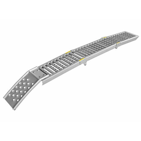Rampe de chargement pliable en acier – Charge max 250 kg – Longueur 200 cm – Largeur 26 cm – Antidérapante pour véhicules légers