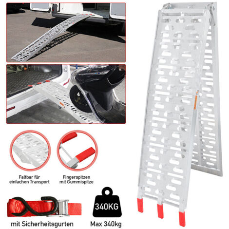 Rampe de chargement Rampe d'accès pliable Moto Voiture Aluminium jusqu'à 340kg