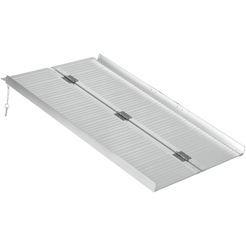 Rampe de fauteuil roulant rampe de chargement antidérapante pliable avec bordures de sécurité max. 270 Kg alu