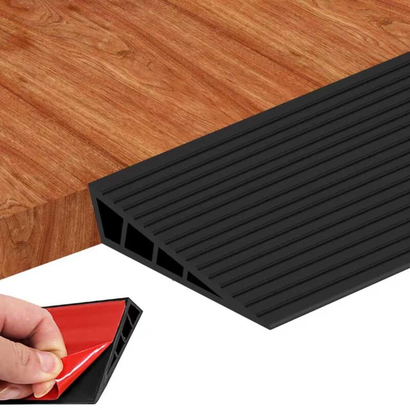 Rampe de seuil de porte de 100 cm, barre de transition de sol, rampe d'accès pour fauteuil roulant, bande de recouvrement de joint de sol en PVC