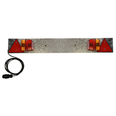 rampe de signalisation galvanisée, largeur 1m, avec 2 feux 4 fonctions, 2 triangles catadioptre et câble de longueur 4m avec pri