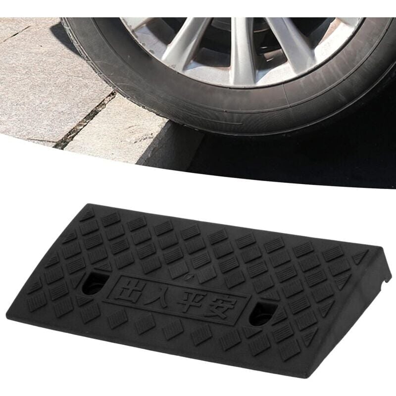 Rampe de Trottoir Plastique Rampe de Seuil Portable Épaisseur 5cm pour Voiture Fournitures de Quai de Chargement(Noir)