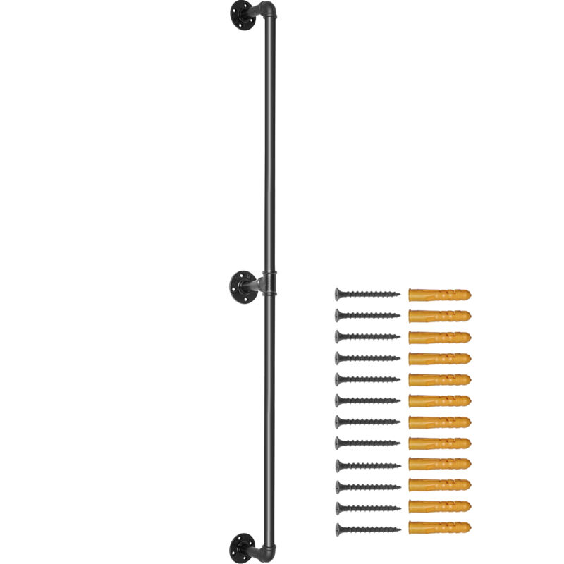 Mophorn - Rampe d'escalier en tube de 4 pieds, capacité de charge de 440 lb, acier au carbone, montage mural industriel, coins arrondis pour