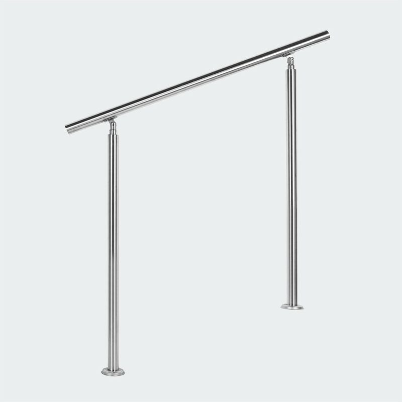 Rampe D'Escalier, Main Courante, Sur Pied, 180 cm, En Acier Inoxydable - Acier