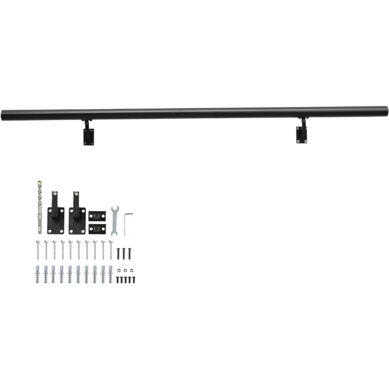 Mophorn - Rampe d'escalier de 5 pieds, rampe d'escalier intérieure/extérieure à montage mural, alliage d'aluminium épais avec kit d'installation,