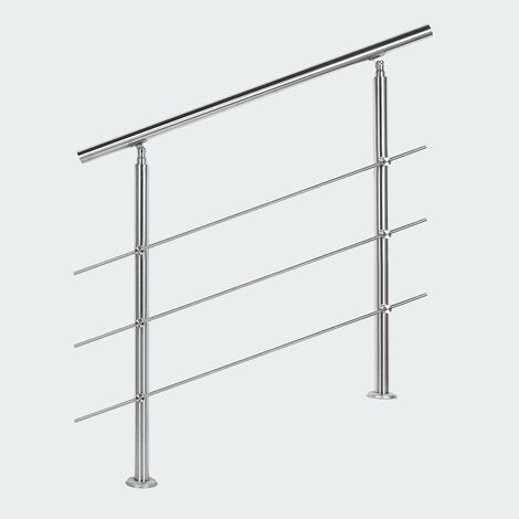 Rampe D'Escalier Sur Pied, 120 cm, En Acier Inoxydable, 3 barres